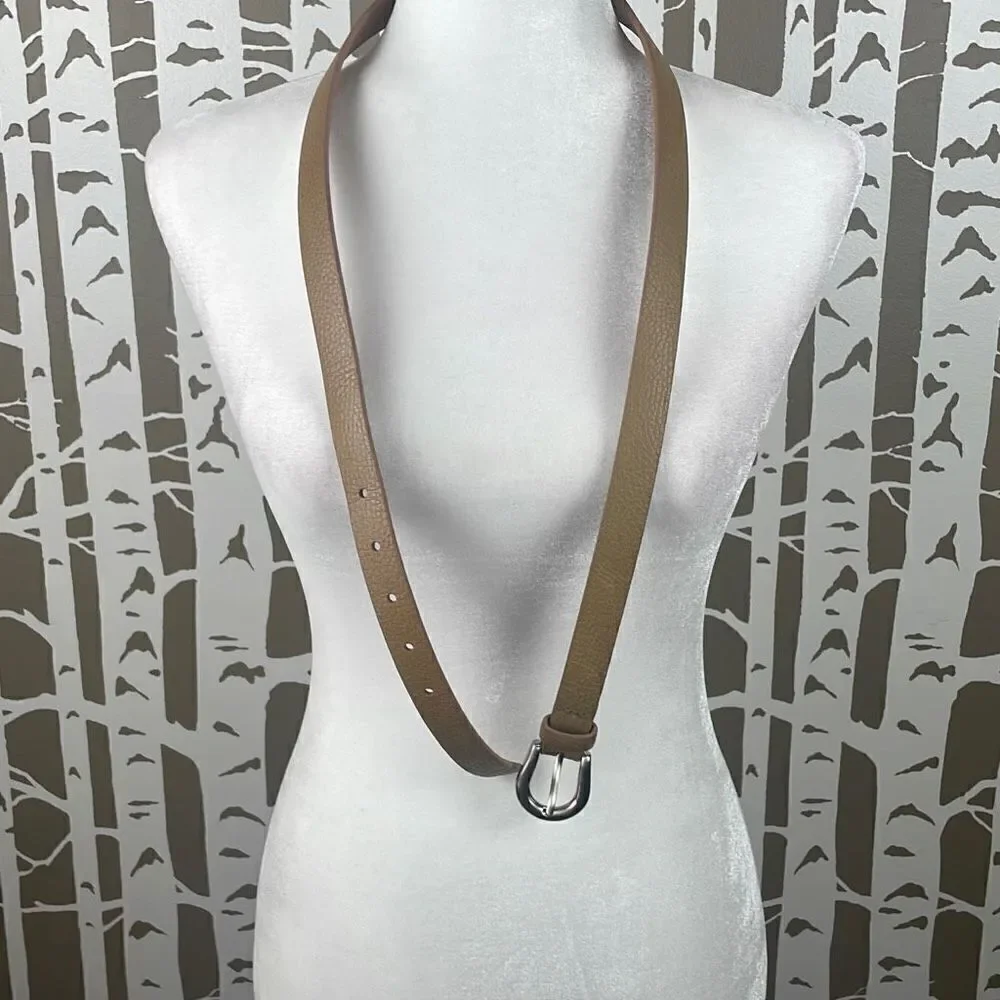 Etienne Aigner Tan Pebbled Leather Belt XL